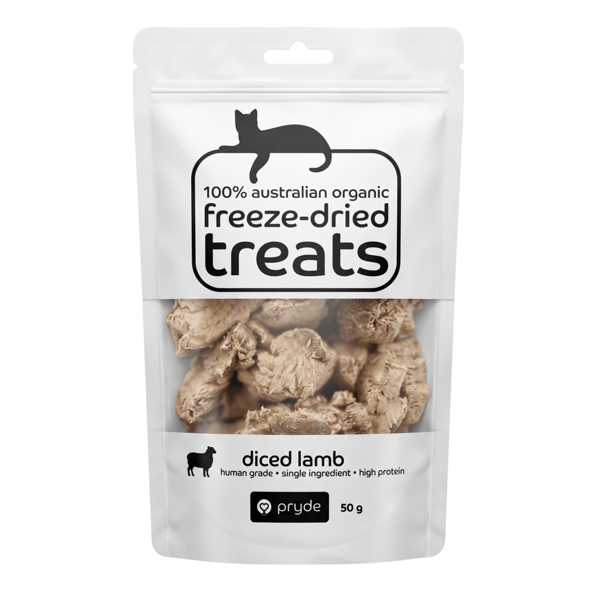 Freeze Dried Cat Treats - Diced Lamb (50g) - Pryde Pets