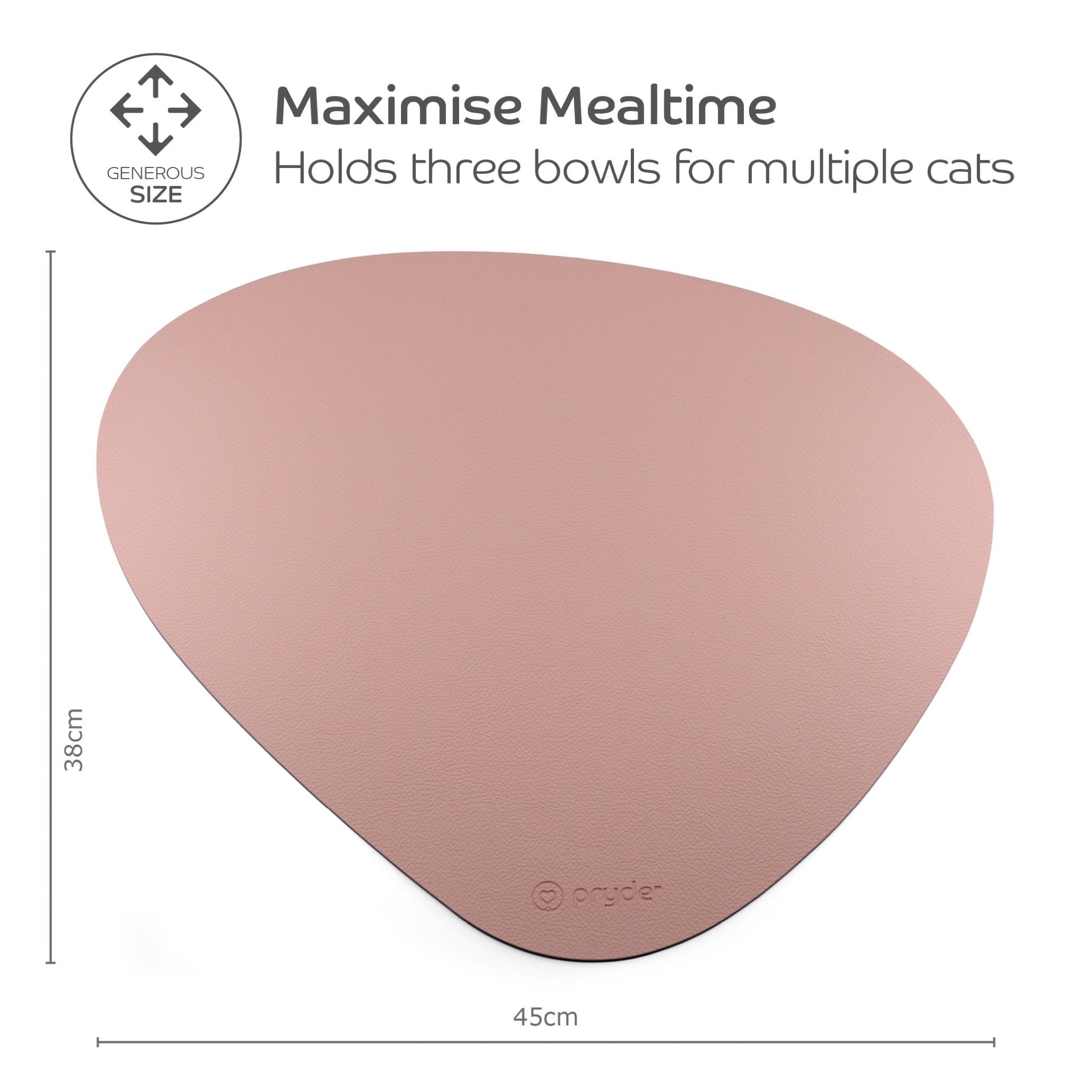 Complete Dining Set with Reversible Blush & Charcoal Dining Mat - Pryde Pets