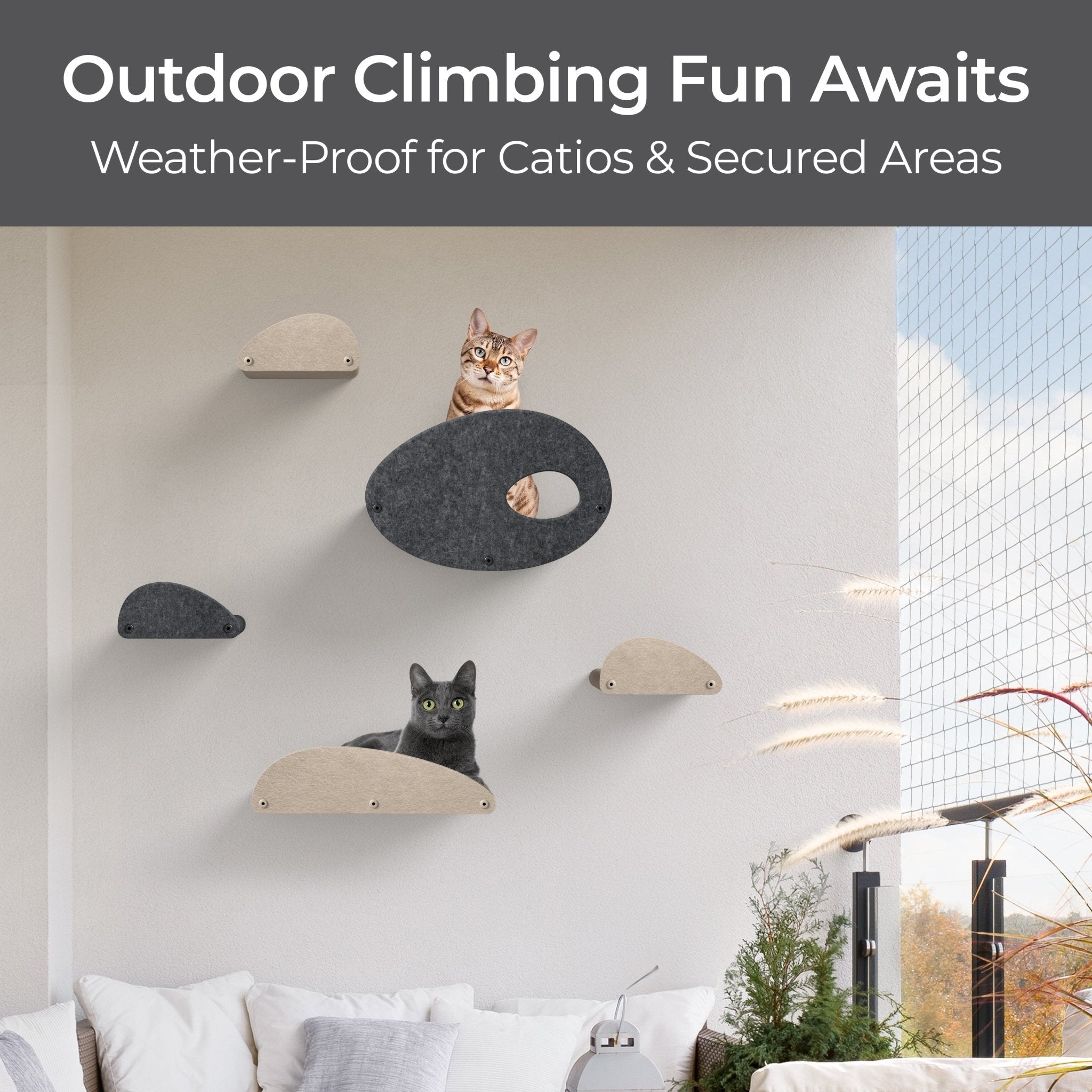 Charcoal Long Lounger Cat Climber Facade Add - On - Pryde Pets