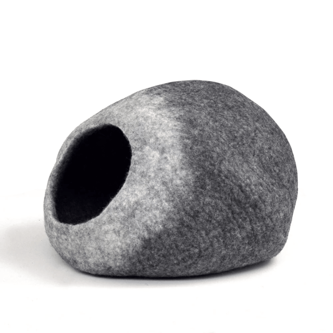 Handmade Felt Cat Cave – White Grey Ombre - Pryde Pets