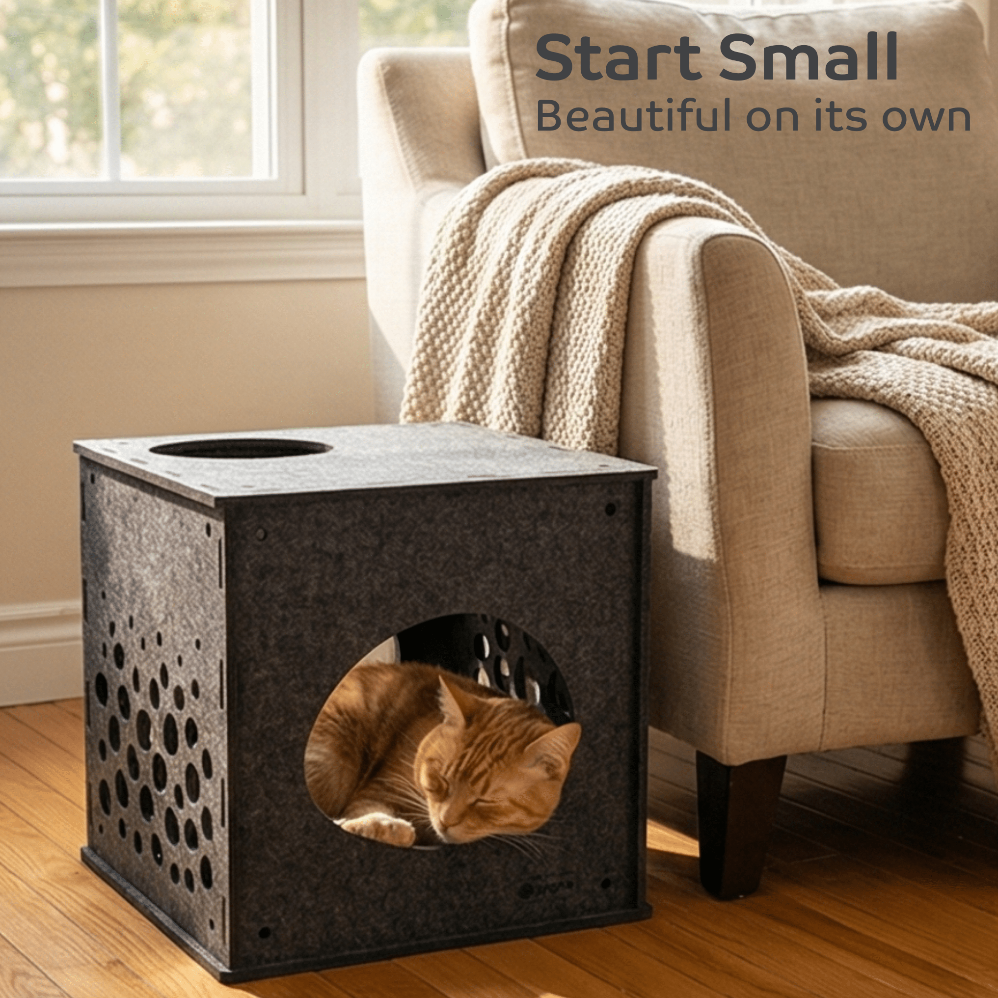 Modular Cat Cube (Charcoal) - Pryde Pets