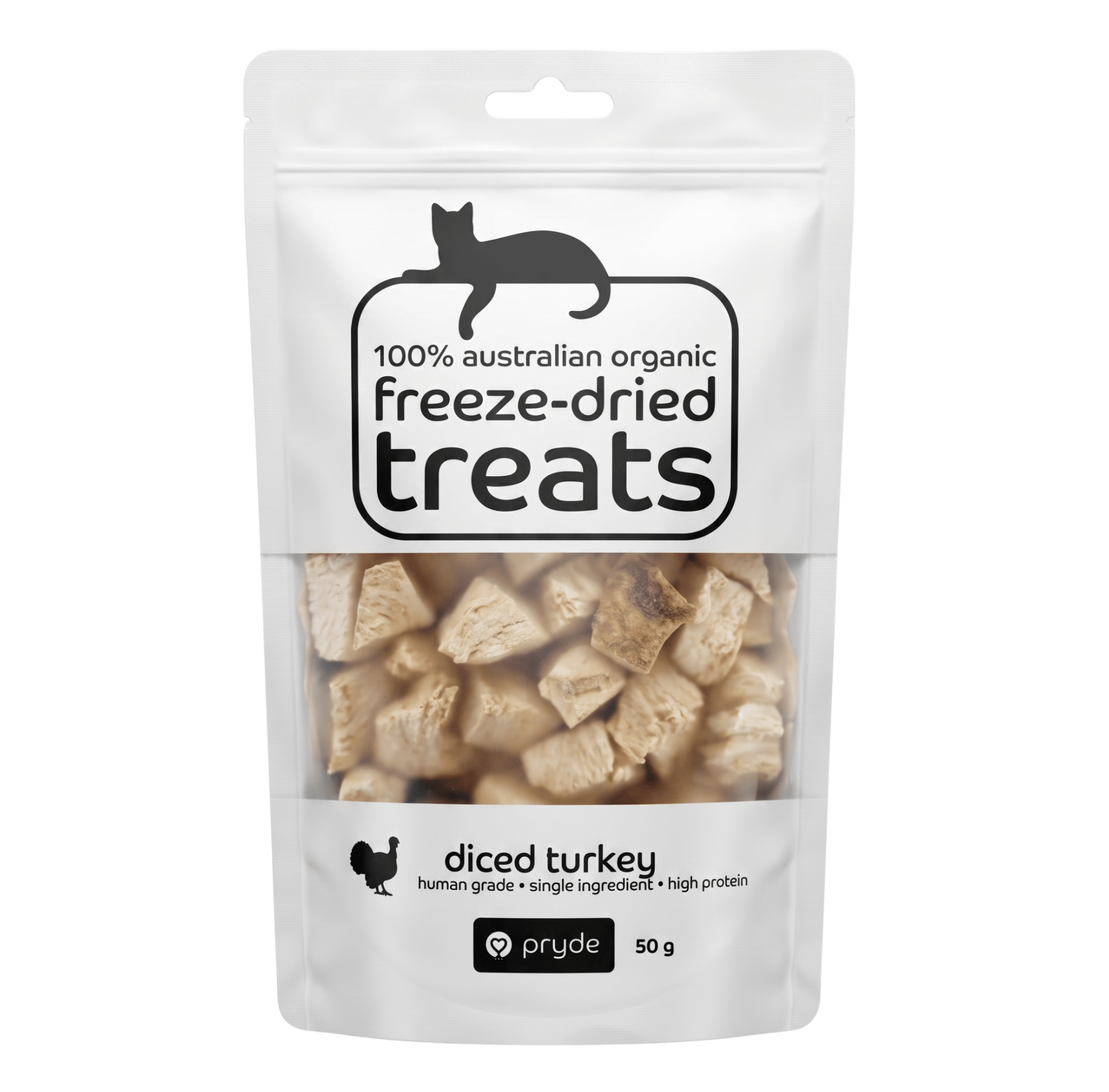Freeze Dried Cat Treats - Diced Turkey (50g) - Pryde Pets