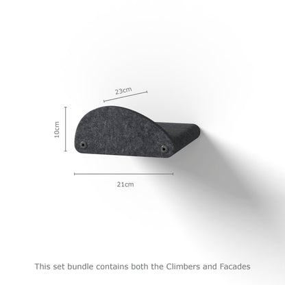 Charcoal Cat Climber Set (4 Shelves) with Facades - Pryde Pets | prydepets.com.au