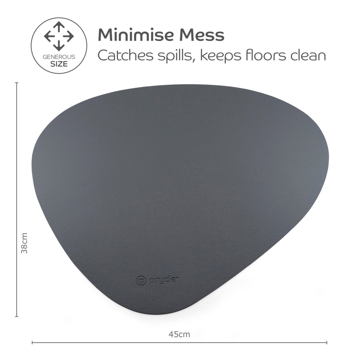 Complete Dining Set with Reversible Blush &amp; Charcoal Dining Mat - Pryde Pets