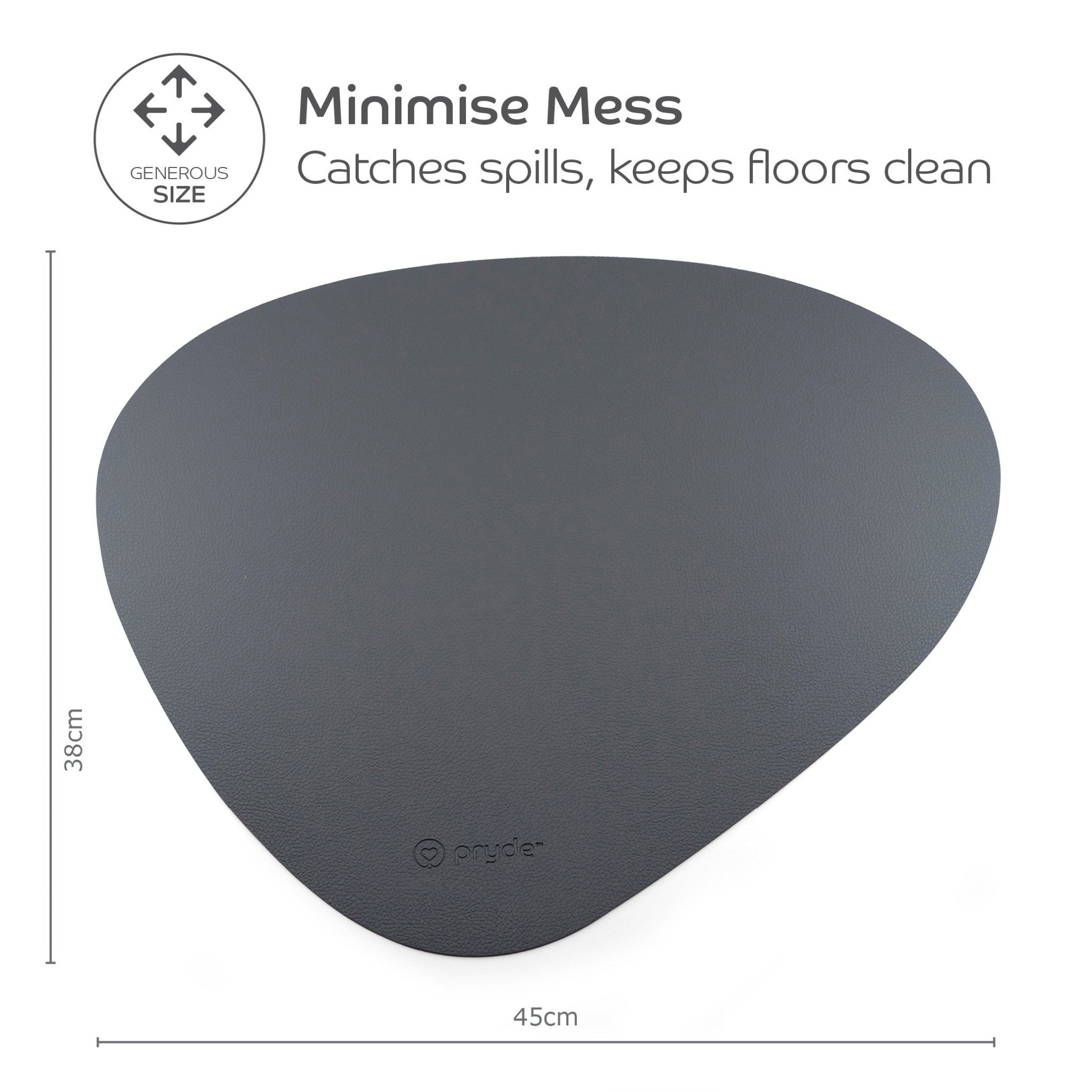 Complete Dining Set with Reversible Blush &amp; Charcoal Dining Mat - Pryde Pets