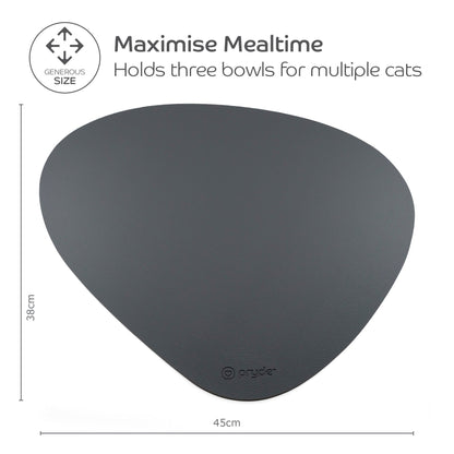 Complete Dining Set with Reversible Charcoal &amp; Oatmeal Dining Mat - Pryde Pets