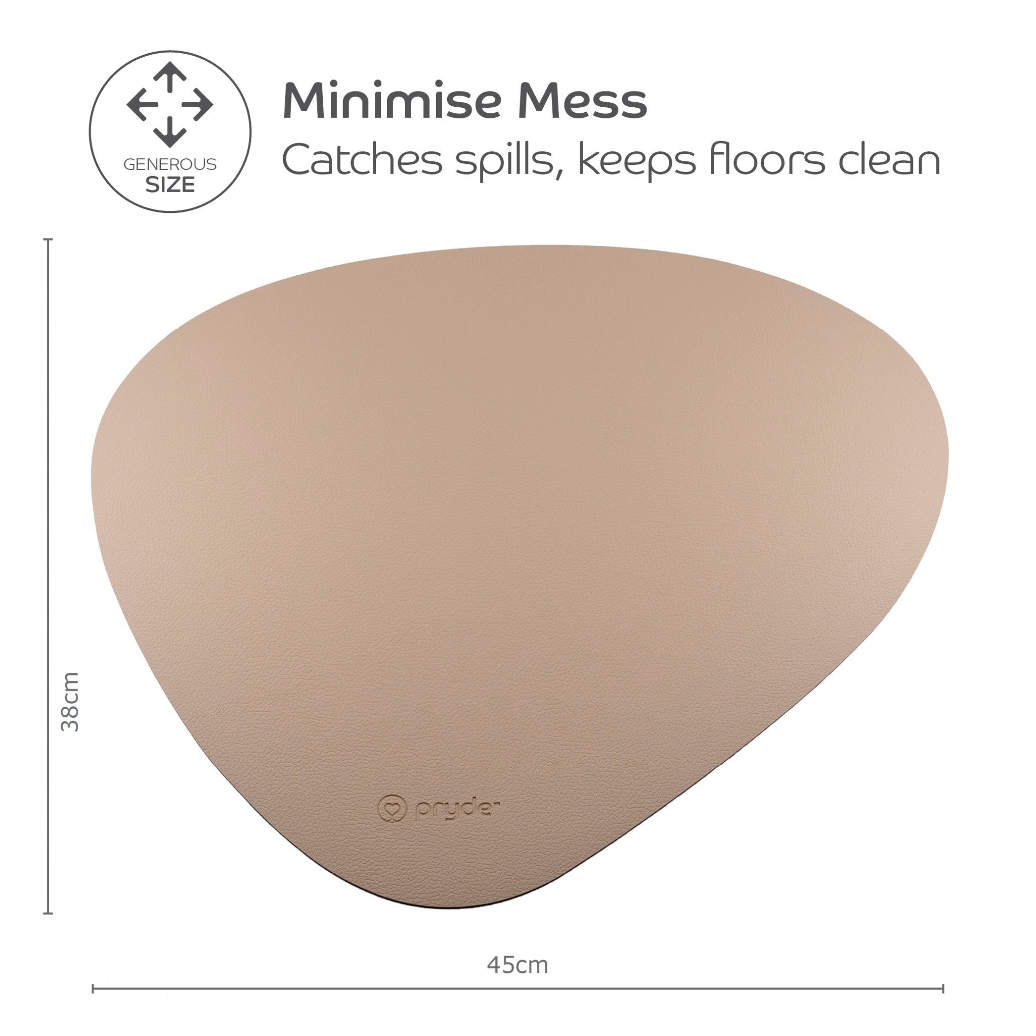 Complete Dining Set with Reversible Charcoal &amp; Oatmeal Dining Mat - Pryde Pets