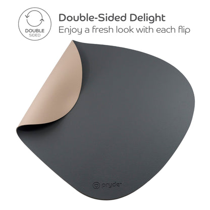 Complete Dining Set with Reversible Charcoal &amp; Oatmeal Dining Mat - Pryde Pets