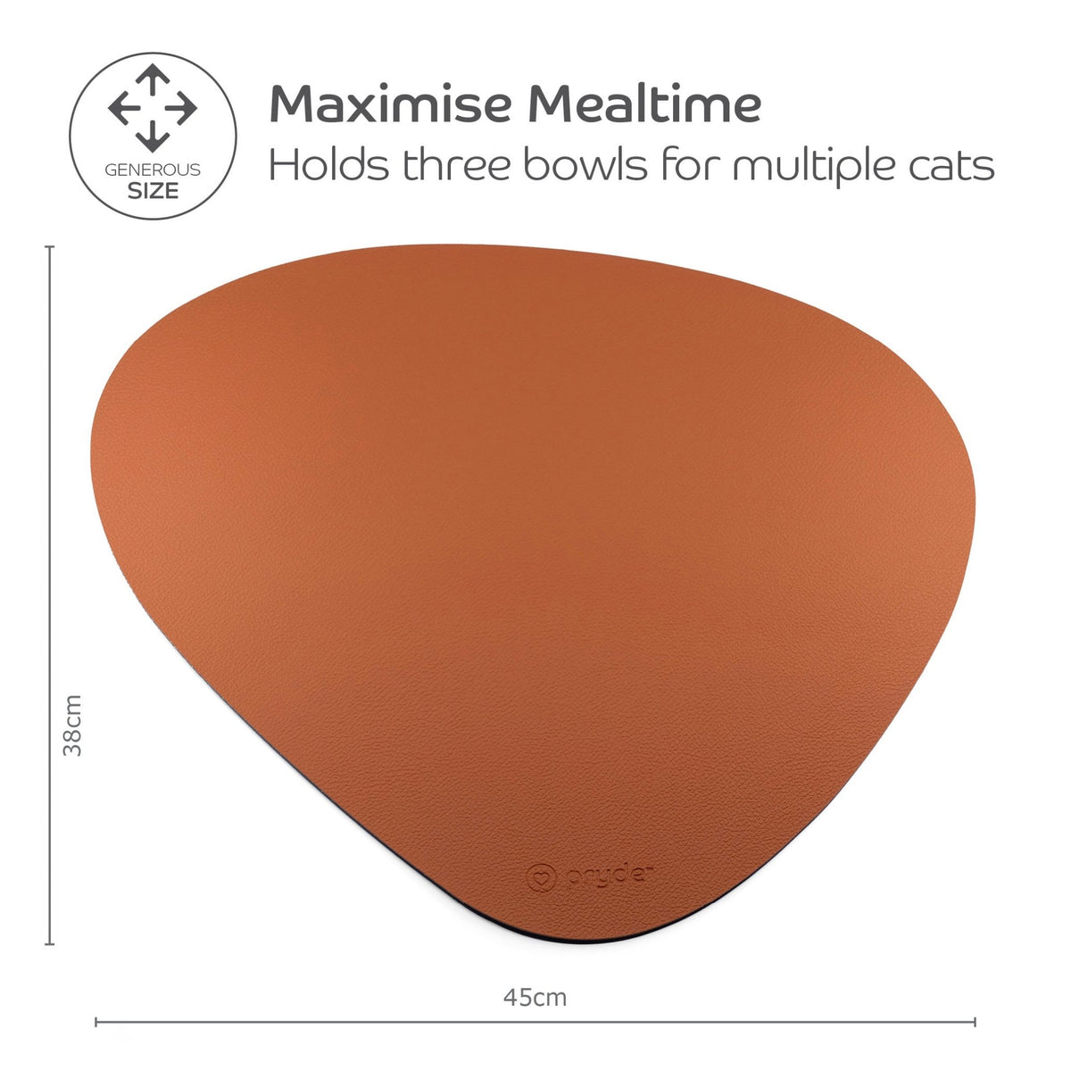 Complete Dining Set with Reversible Chestnut &amp; Navy Dining Mat - Pryde Pets