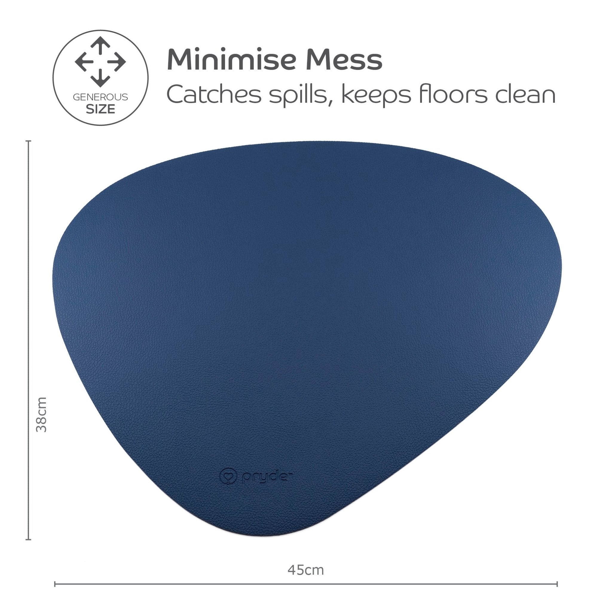 Complete Dining Set with Reversible Chestnut &amp; Navy Dining Mat - Pryde Pets