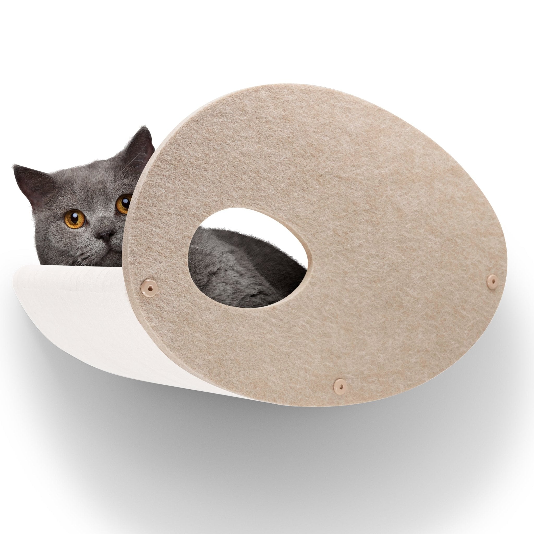 Oatmeal Curved Nest Cat Climber Facade Add - On - Pryde Pets
