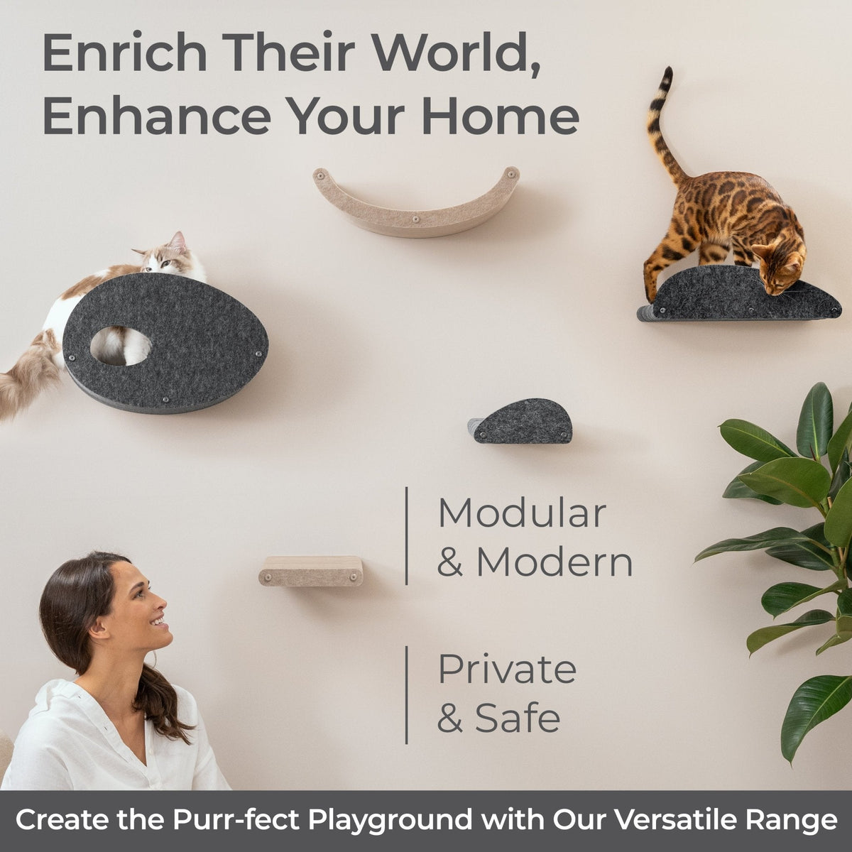 Oatmeal Long Lounger Cat Climber Facade Add - On - Pryde Pets